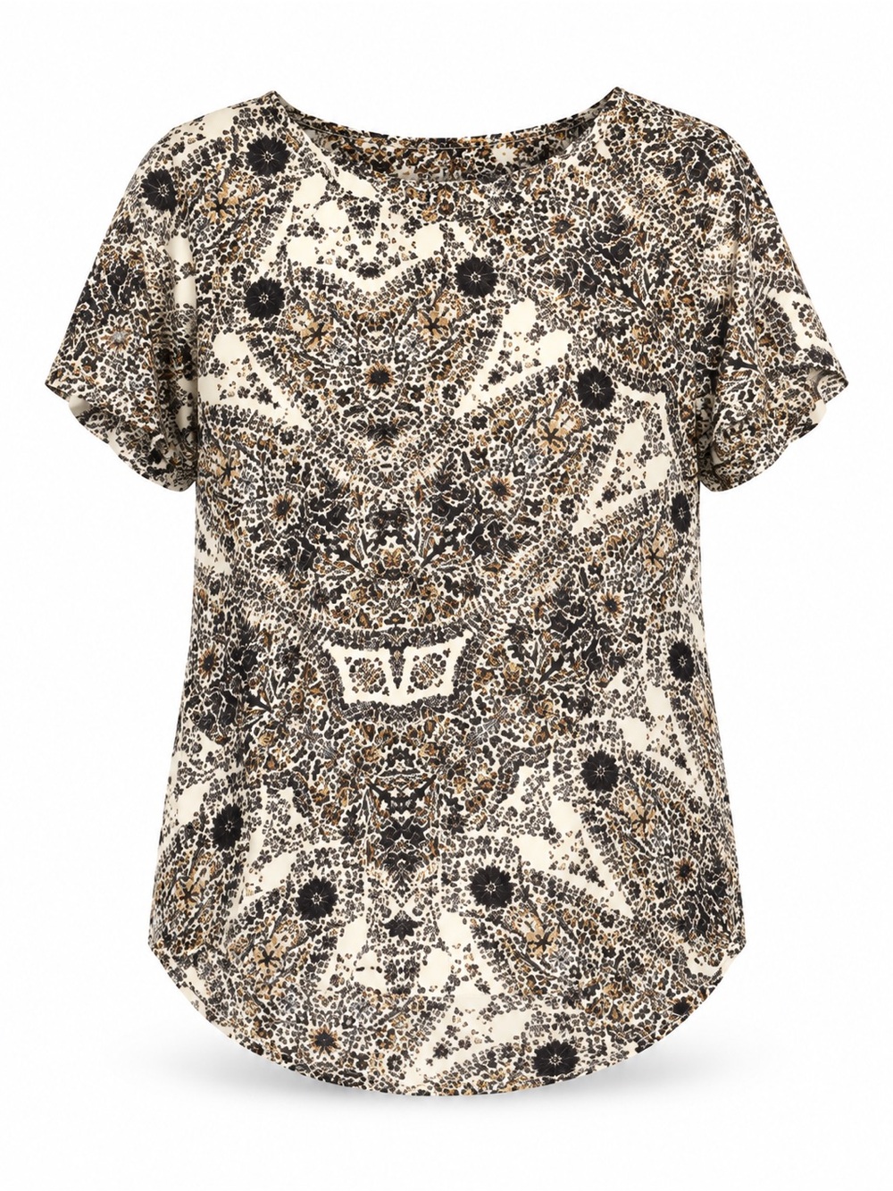 Joe Fresh 100% silk multicolored Short-Sleeve floral Printed Blouse XS